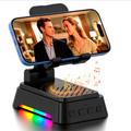 Cell Phone Stand with Bluetooth Speaker, RGB Ambient Light, Adjustable & Foldable Phone Holder, 5.4 HiFi Stereo Bluetooth Speaker Compatible with Multiple Devices, Portable, Gifts for Men Women